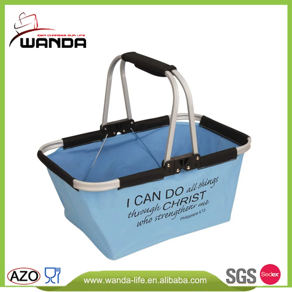 collapsible aluminum polyester market tote foldable picnic