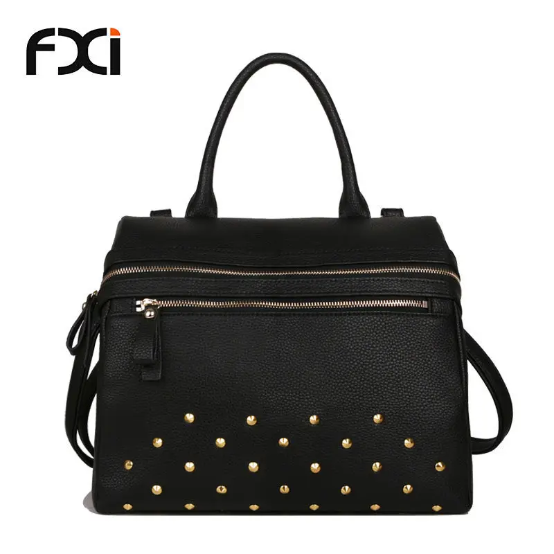 fashion women handbags vintage rivet shoulder tote bag black ladies shopper bag 2015 bolsos carteras mujer bolsa de praia borse