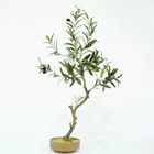 Factory Wholesale Mini Artificial Olive in Pot Home Garden Decoration Fake Olive Tree Bonsai
