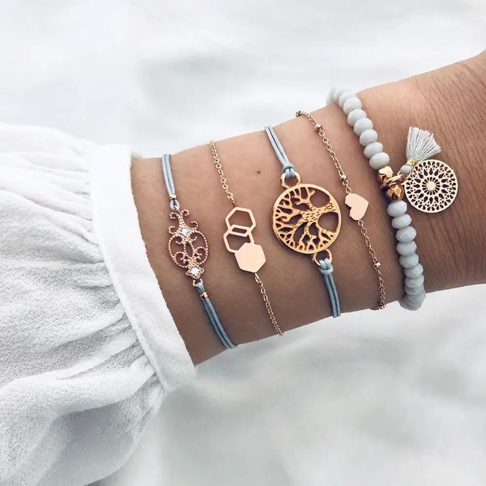 Sindlan 5Pcs/set Tree of Life Pattern Hand Beaded Hollow Pattern Pulseras Mujer Geometry Chain &Link Women Bracelet, Picture
Sindlan 5Pcs/set Tree of Life Pattern Hand Beaded Hollow Pattern Pulseras Mujer Geometry Chain &Link Women Bracelet, Picture