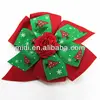 Best Selling Hot Christmas Grosgrain Ribbon Hair Bow With Alligator Clip