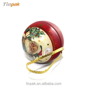 promotional christmas metal gift packaging bauble tin box