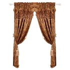 2019 European Coffee Luxury Jacquard Valance Curtains for Bedroom Living Room Curtain Fabric