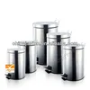 Stainless Steel Trash Can /Pedal Bin Set of 5 with plastic inner box