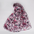 Fashionable Women Arab Print Headscarf Middle East Muslim Women Printing Silk Chiffon Scarf Hijab