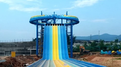 Qingfeng 2017 carton fair classic rainbow racing slide large water slide giant inflatable water slide for adult