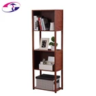 4-Tier Corner Design Mdf Wood Natural Bamboo Shelf For Book