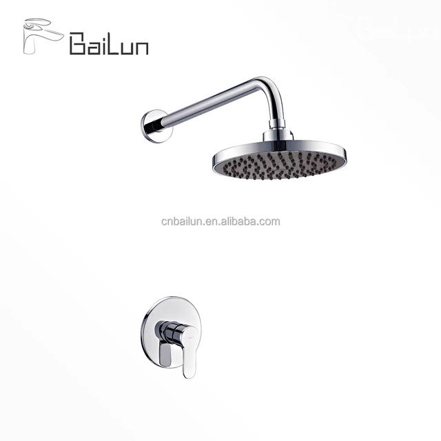 bathroom single lever concealed rain shower with round in-wall