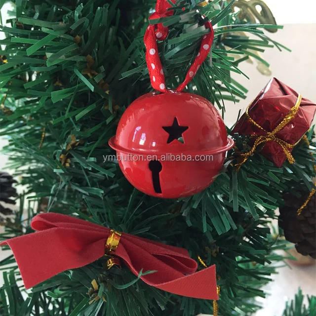 Red 40mm Jingle Bell Solid Metal Party Bell Christmas Tree Decorations