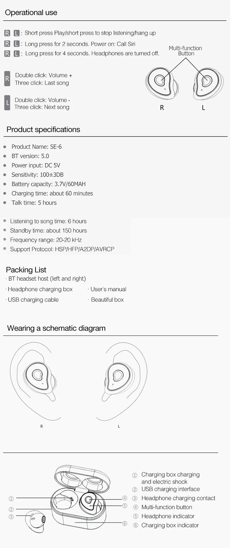 2019 New Arrivals Mini BT 5.0 TWS Wireless Earbuds Half In-ear Headphones with Charging Box - ANKUX.COM