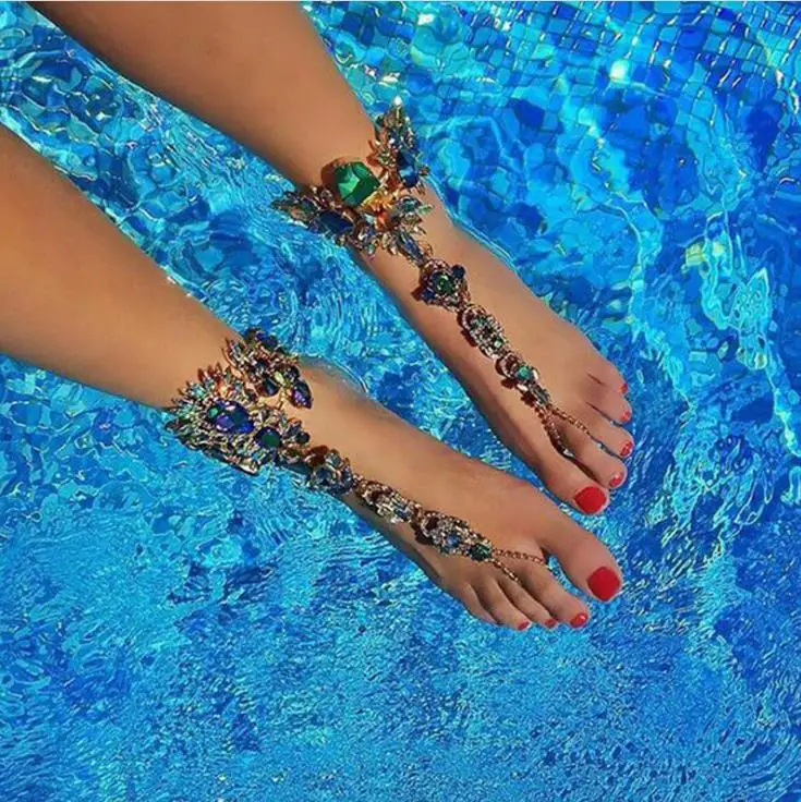 Wholesale Fashion Stone Body Jewelry 2019 Beach Barefoot Sandals Anklets Colorful Crystal Anklets With Toe Ring, As shown in the picture
Wholesale Fashion Stone Body Jewelry 2019 Beach Barefoot Sandals Anklets Colorful Crystal Anklets With Toe Ring, As shown in the picture