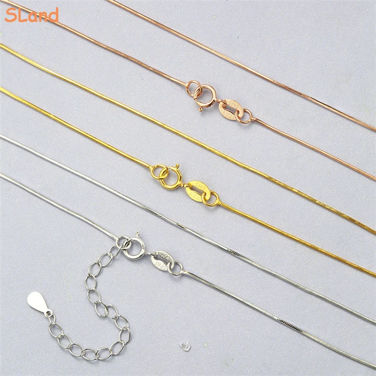 SLand Jewellery производитель оптовые регулируемые цепочки расширения 925 серебро змея цепи для женщин ожерелье