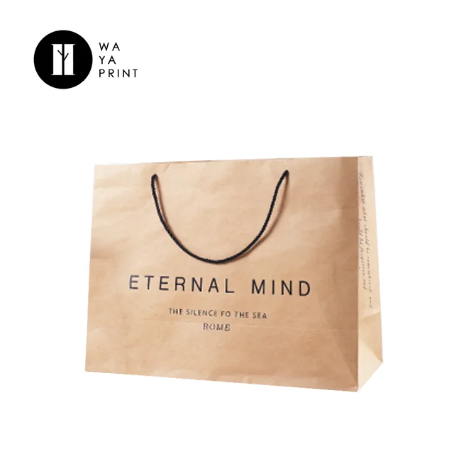 brown luxury brand slogan printed giant kraft paper carrier bag