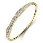 Fashion Women Yellow Gold Plated Cubic Zirconia Created Diamond Prong Set Wedding Bracelet