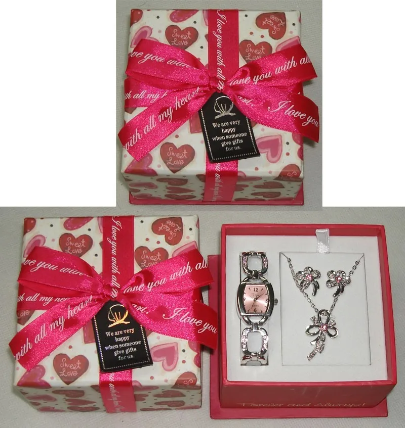 925 silver jewelry ladies watches gift set with nencklace and