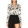 slim button front closure breast falp pockets white and black interval ladies plus size blouse