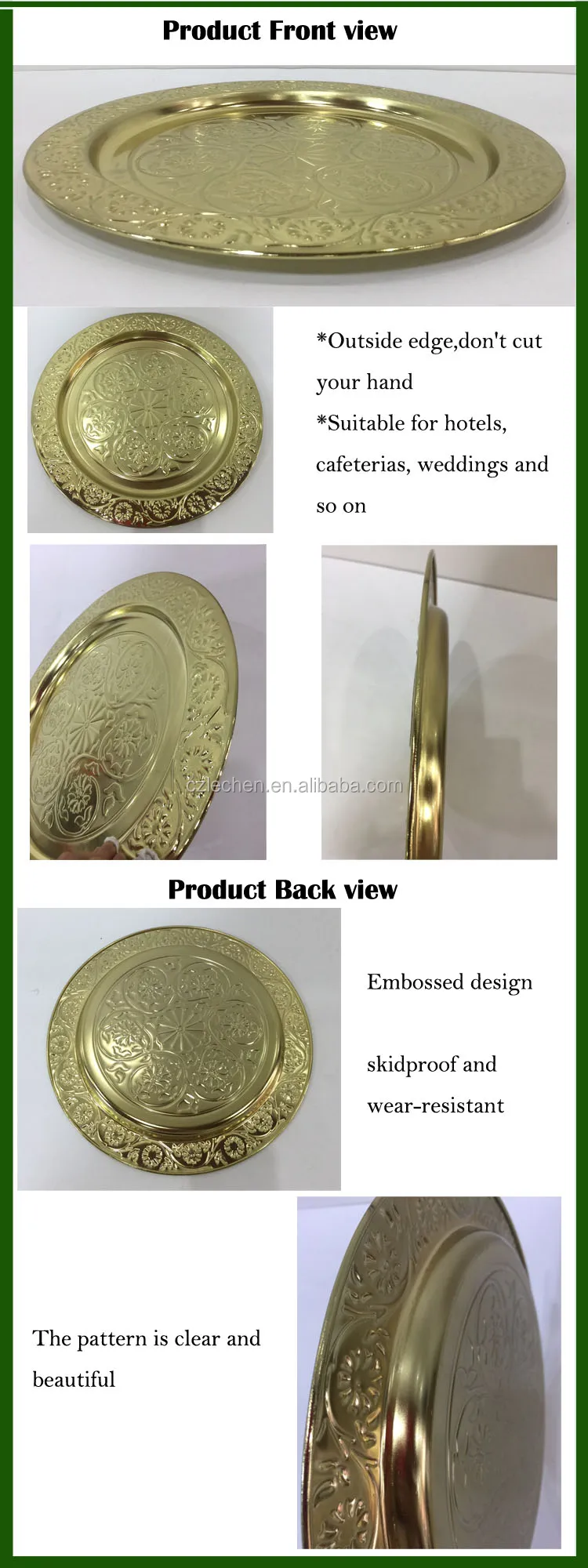 2019 Stainless steel plate tray serving tray, decoration plates, rolling tray for Christmas/ wedding/ party