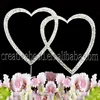 Double Heart Shape And Silver Plating Of Rhinestone Cake Topper With Clear Rhinestones To Decorated Cake