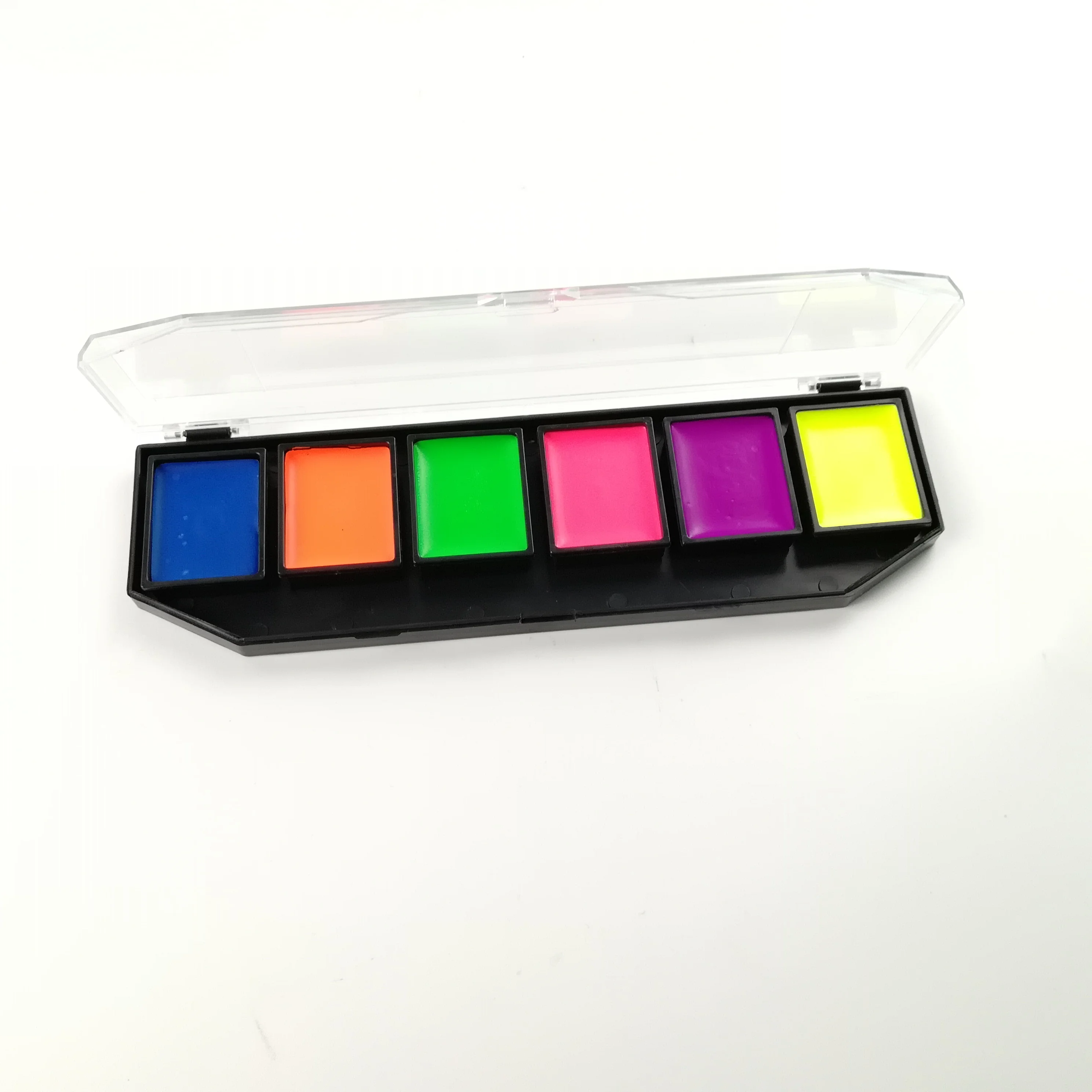 Private label CE approved body face painting palettes water based skin harmless UV neon body face paint, 6 colors
Private label CE approved body face painting palettes water based skin harmless UV neon body face paint, 6 colors