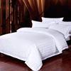 100% cotton queen size 4 pieces 330tc 3cm stripe jacquard hotel bed sheet