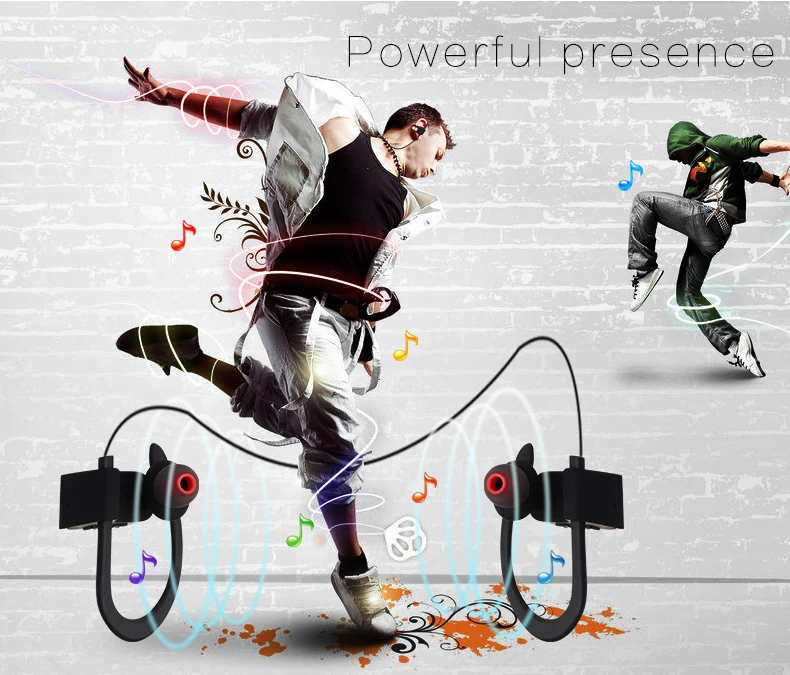 Sweatproof noise cancelling BT 4.1 sports wireless BT earphone stereo earbud headset headphone - ANKUX.COM