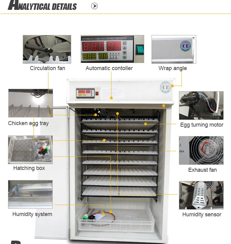 automatic chicken egg breeding incubator machine YZITE-13