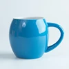 2019 barrel shape wholesale bulk packing cheap custom 14oz shining color glazing coffee stoneware mug W0440