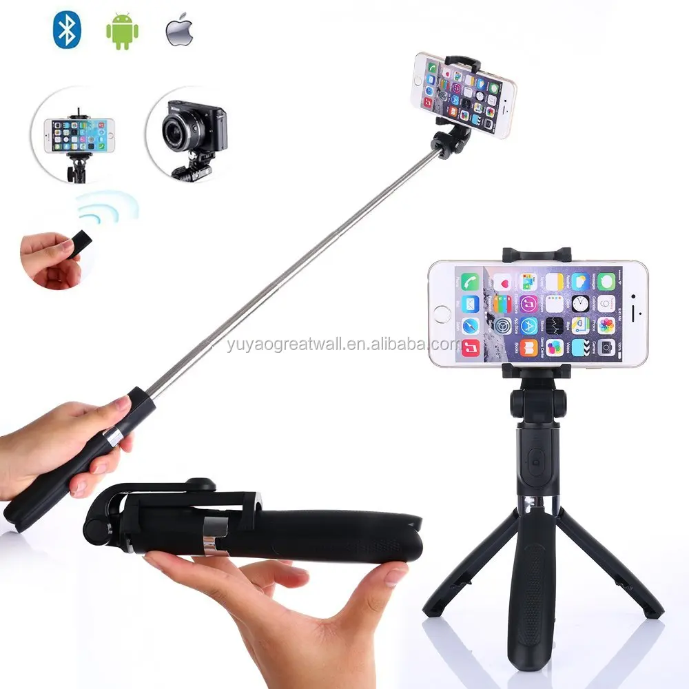 Selfie Stick Mini Tripod With Detachable Bluetooth 3.0 Remote Shutter