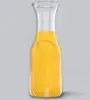 1 Liter Glass Carafe Elegant Wine glass bottle for Drink Pitcher Narrow Neck For Comfortable Grip, Wide Mouth For Easy Pouring