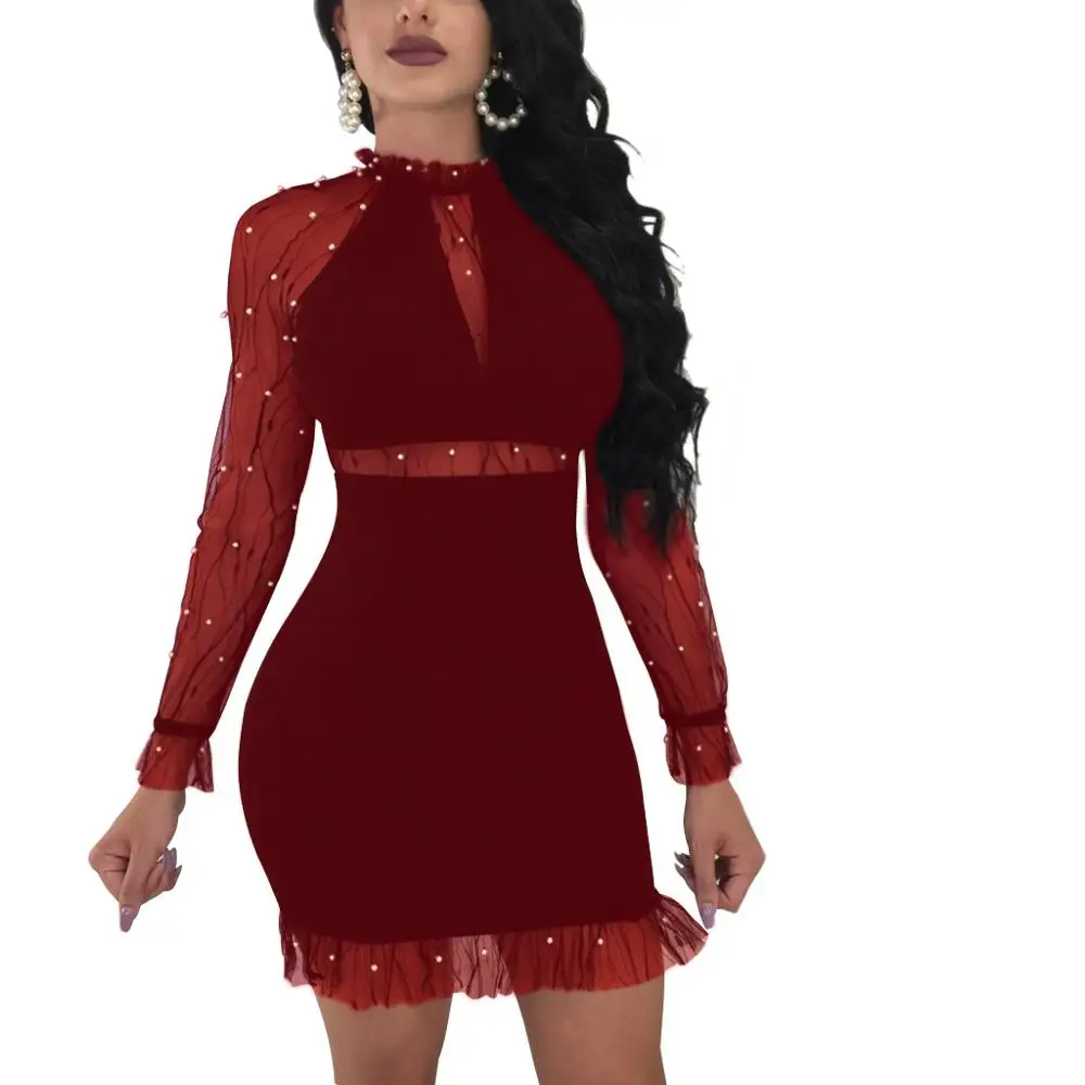 5 Color Ladies Dresses Mini Tight Short Mesh Beads Perspective Long Sleeve Bag Hip Dress Party Sexy Nightclub Clothes ESJ3090, N/a
5 Color Ladies Dresses Mini Tight Short Mesh Beads Perspective Long Sleeve Bag Hip Dress Party Sexy Nightclub Clothes ESJ3090, N/a