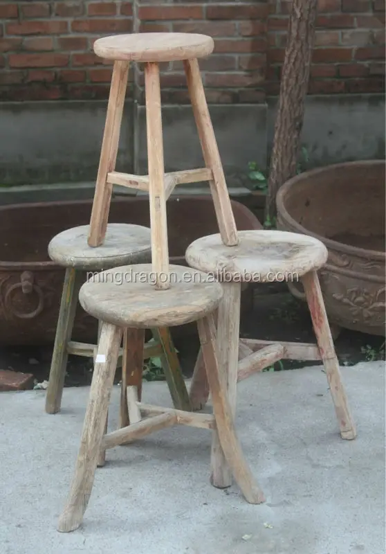 Chinesische Antike Natürliche Recycle Holz Platz Hocker - Buy