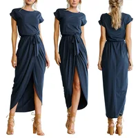 Women's Casual Short Sleeve Slit Solid Party Summer Long Wear to Work Casual Pencil Maxi Dress
Women's Casual Short Sleeve Slit Solid Party Summer Long Wear to Work Casual Pencil Maxi Dress