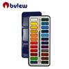 Lightweight Portable 24 Vibrant Colors Solid Watercolor Paint Kits Plus Paint Brush