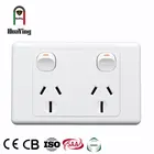 Double power point saa 6 pin australia 2 gang wall switch and socket electrical nz