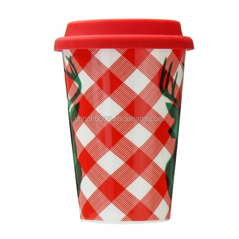 deer design ceramic mug for christmas gift