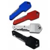 High quality Personal defense keychain,Folding pocket knife metal colourful key shaped keychain knife