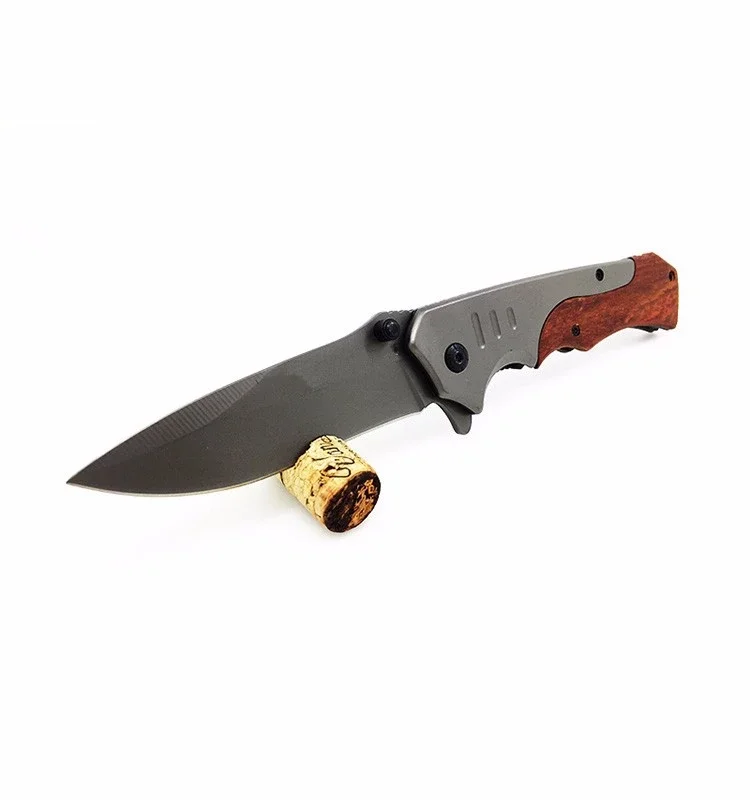 Wholesale Wood Pocket Tactical Folding Knife Steel Knife For Gift