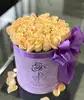 2018 Luxury purple velvet fabric flower gift box packaging for roses with ribbon