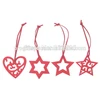 2018 Mixed Red Fashion New Laser Felt Craft Heart Star Christmas Hanging Ornament Outdoor Tree Decoration
