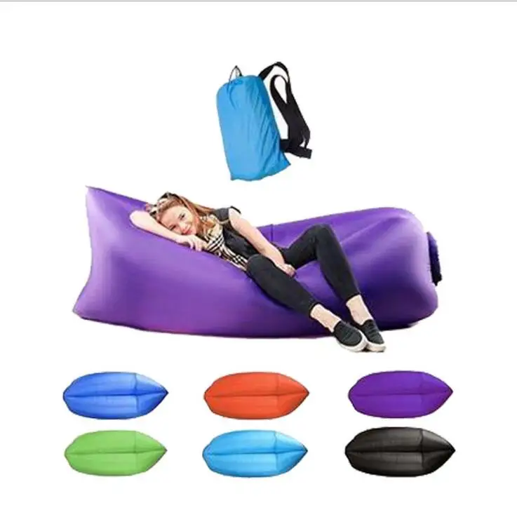 2017 Hot new design outdoor lazy sofa new comfortable beach air laybag nylon fabric inflatable bean bag air sofa