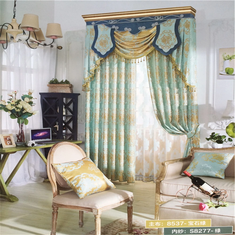 European custom size ready made jacquard curtains