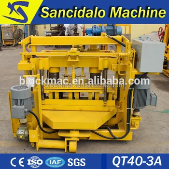 homemade brick making machine QT40-3A machine for making interlocking hollow concrete blocks hand