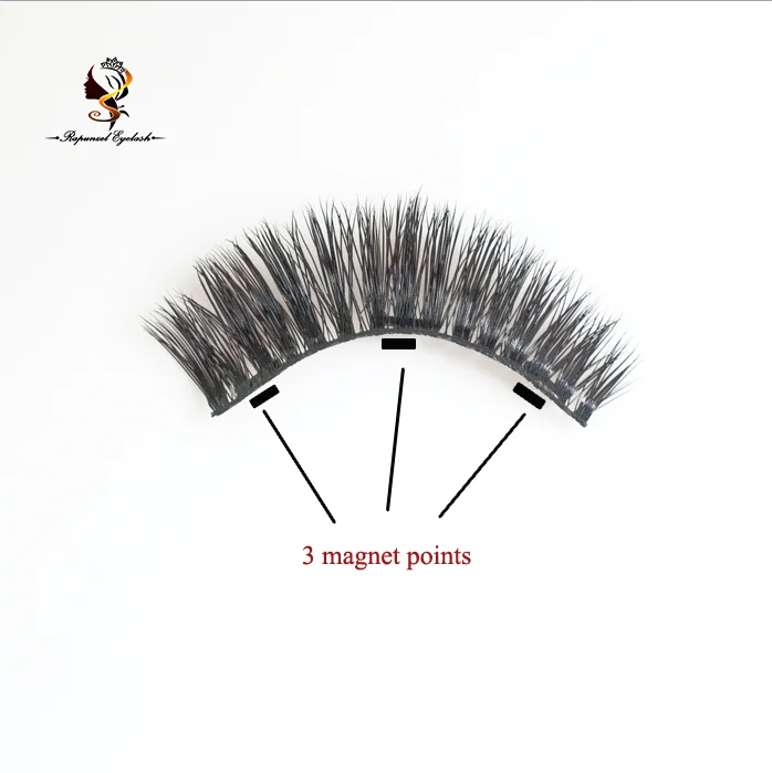 New design three magnets 3d mink full strip permanent false magnetic eyelashes for sale, Black
New design three magnets 3d mink full strip permanent false magnetic eyelashes for sale, Black