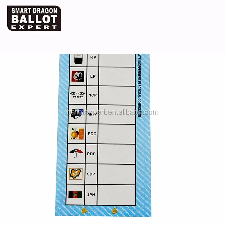 full color printing ballot paper and vote ticket with election