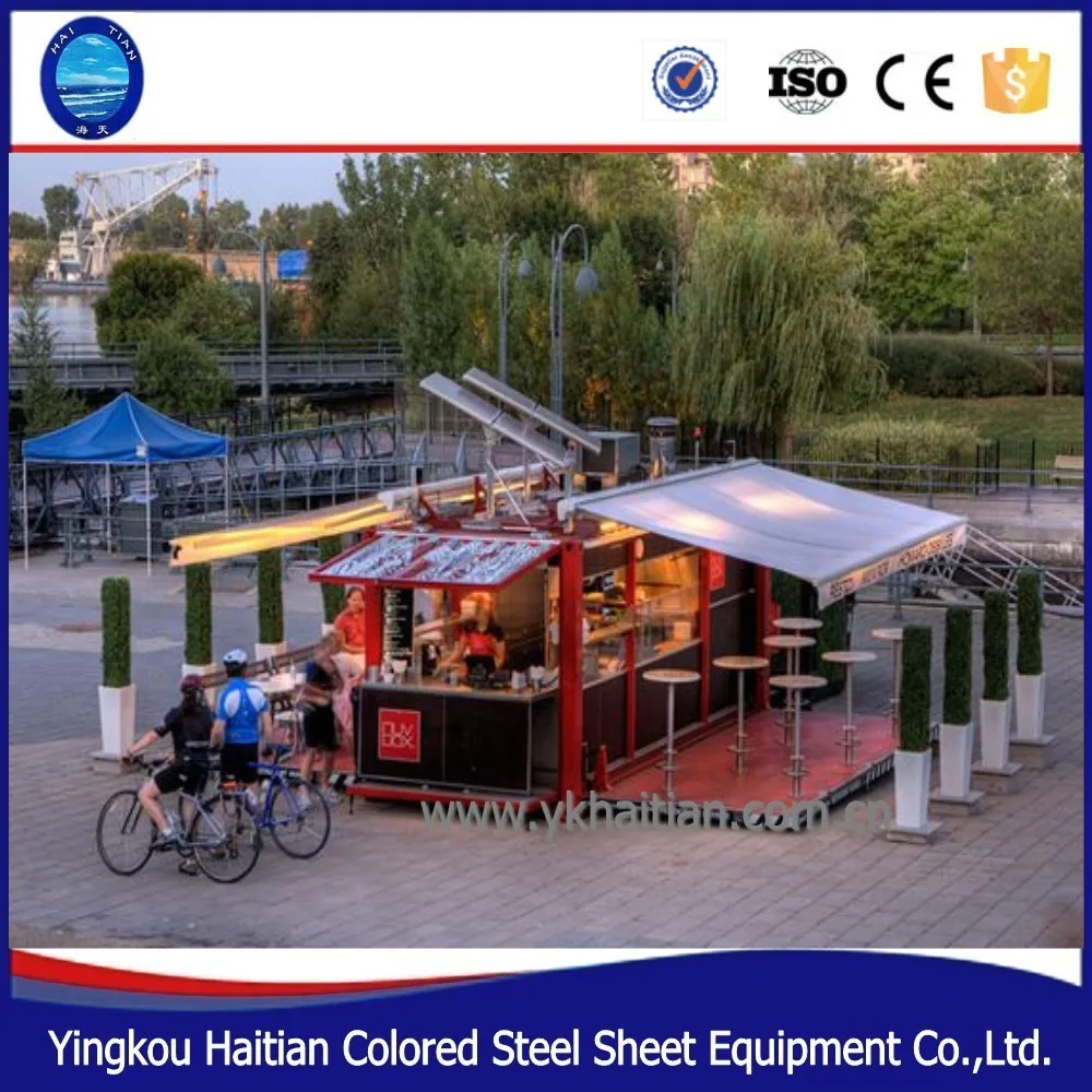 Verzending container cafe mobiele cafe bar ontwerp en voedsel ...
