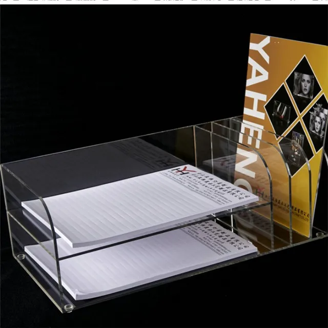 2tier Acrylic Document Holder/Acrylic File Stand Holder / Acrylic Paper Tray, View clear