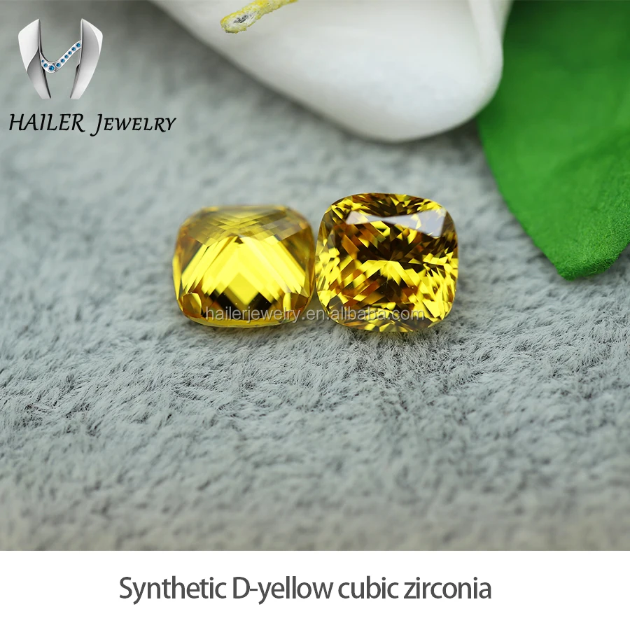 5a dark yellow cushion cubic zirconia cz gems