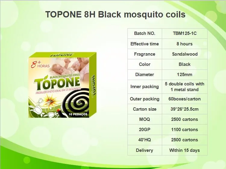 TOPONE 125mm Black mosquito coils