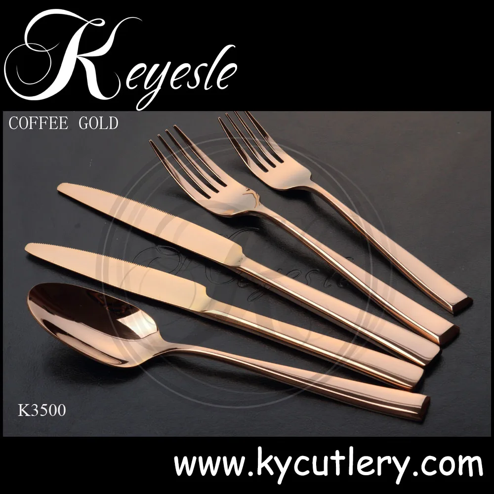 Gold Plated Flatware Sets,Bulk Gold Cutlery,Gold Plated Wedding Cutlery