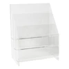 3 Tier Clear Acrylic Counter Standing Greeting Card Display Stand Brochure Holders Rack